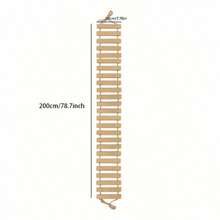 Exquisite Wall-Mounted Wooden Cat Climbing Ladder, Durable Sisal Scratching Rope, Space-Saving Indoor Cat Bridge Furniture, Reliable Pet Activity Structure, 3 Sizes Available: 50cm, 150cm, 200cm, Sturdy Home Kitten Toy Supplies - Ginger - View 11