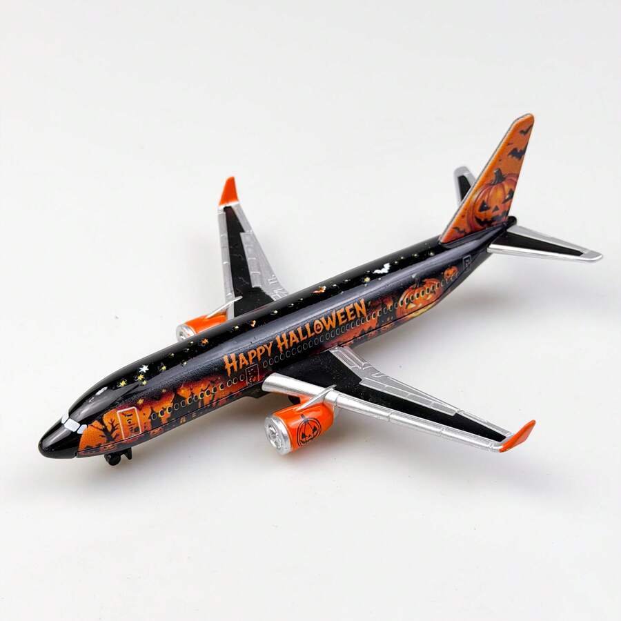 Airplane Model, Die-Cast Metal Model Airplane, Orange Paint, Halloween Gift, Suitable For Collection And Desktop Decoration - Multicolor - View 1