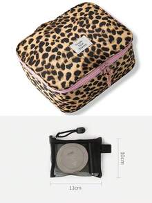 Leopard Print Travel Storage Bag, Lightweight Travel Organizer, Multi-Size Large Capacity Cosmetic Bag, Toiletry Bag, Clothing Storage Bag - Multicolor - View 13