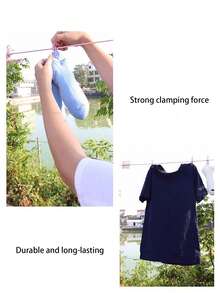 2PCS.4PCS Retractable Windproof Clothesline With 18 Metal Clips, Portable Travel Laundry Drying Line, Suitable For Outdoor Travel Camping - Multicolor - View 8