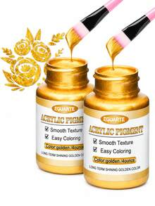 Artistic Gold Leaf Paint, Gold Foil Lacquer, Gold Handmade Paint, Suitable For Canvas, Stone, Wood, Fabric, Ceramic, Gold Pigment For Painting And Jewelry Casting Tools - Multicolor - View 1