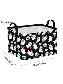 Halloween Foldable Sorting Basket Storage Basket, Suitable For Toy Clothing Boxes Multi Functional Canvas Storage Basket, Suitable For Halloween Gift Storage. - Multicolor - View 8