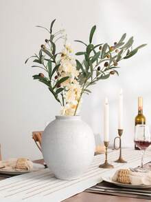 Large White Vase - 5.7 Inch Rustic Style Vase, Suitable For Home Decor, Minimalist Tall Vase, Can Be Used For Living Room, Dining Table, Bathroom, Holiday And Wedding (Sandstone White) - A - View 5