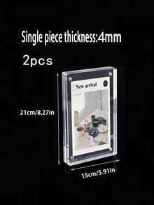 1pc/2pcs Transparent Thick Acrylic Photo Frame, Modern Desktop Photo Frame, Suitable For Home And Office Decoration. Suitable For Photos, Flowers And Landscape Paintings Acrylic Table Card Transparent Price Sign Acrylic Photo Frame Desktop Painting Decoration Frame. - Transparent - View 18
