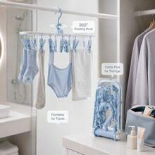 12-Clip Foldable Drying Rack, Suitable For Drying Baby Socks And Towels, Applicable For Nursery, Can Be Used For Storing Baby Supplies - Multicolor - View 7