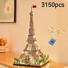 Mini Eiffel Tower Building Blocks, Cruise Ship & Paris Tower Romantic Combination, MOC Model, Adult Collectible Display Decor, 3D Model, Halloween Gift, Christmas Gift, Holiday/Birthday Gift - Multicolor - View 24