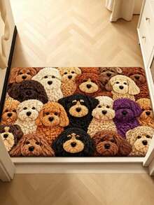 1pc Teddy Bear All-Over Print Doormat, Floor Mat, Small Carpet, Welcome Mat, Carpet, Outdoor Doormat, Kitchen Rug, Home Decor, Front Door Mat, Bedroom Carpet, Outdoor Mat, Home Decor, Area Rug, Garden Carpet, Washable Rug - Multicolor - View 1