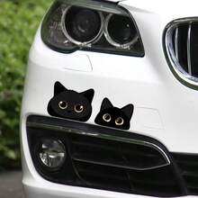 Black Cat Peeking Vinyl Car Decal Sticker, Waterproof, Suitable For Furniture, Car Body, Windows, Bumpers, Rear Windshield, Laptop, Suitcase, Walls, Scratch Cover, Creative Car Sticker For Car, Motorcycle, Electric Vehicle - Multiple Styles - View 2