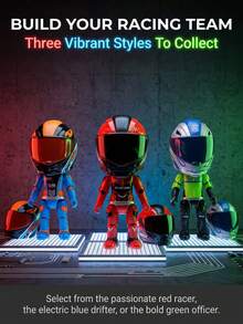 Motorcycle Action Figure With Transformable Helmet, Rider Model With Movable Joints, Simulated Racing Driver Doll, Alloy Transformable Helmet Figure, Collectible Doll For Home Bedroom Office Desktop Decoration, Ideal Creative Gift For Christmas, Halloween, Birthday And Holidays - Multicolor - View 8