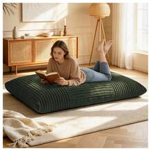 Sillón Puff Convertible DDY-SHENHUI - Tu Espacio Acogedor para Relajación y Tiempo en Familia - Verde + Franela - Ver 2