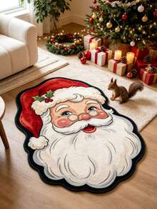 1 buah Karpet Dekoratif Motif Kepala Santa Claus, Karpet Ruang Tamu, Karpet Mewah Samping Tempat Tidur, Karpet Musim Gugur/Musim Dingin, Karpet Tebal, Karpet Ruang Tamu Besar, Karpet Kamar Tidur, Dekorasi Rumah Ruang Tamu, Karpet Luar Ruangan, Karpet yang Dapat Dicuci - MultiWarna - View 1