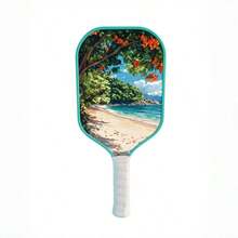 Raket Pickleball Kasual dengan Pola Pemandangan Laut Kreatif untuk Meredakan Stres, Pegangan Anti Selip, Ramah untuk Pemula, Desain Unik, Cocok untuk Penggunaan Pribadi atau Hadiah - Mint Blue - View 14