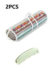 PVC Gift Wrapping Paper Storage Bag, Large Capacity And Space-Saving, With Top And Side Handles, Suitable For Storing Christmas, Birthday, Wedding And Holiday Party Gift Wrapping Paper, Designed For Craft Enthusiasts And Gift Wrapping Experts - Multicolor - View 15