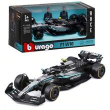 Burago F1 Mercedes-AMG W16 2025#12 Antonelli 1:43 比例合金模型車,附真實細節,Mercedes F1 複刻版,銀色與黑色車身,官方授權產品,建議 3 歲以上使用 - F1 W16 #12 - 查看 2
