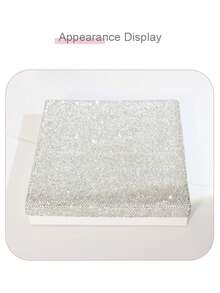 1pc Sparkling Rhinestone Jewelry Storage Box, Large Capacity Soft Grey Lining Jewelry Organizer Gift Box, Suitable For Necklaces, Earrings, Rings - White - View 5