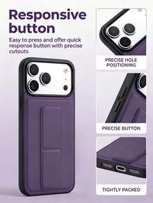 1pc High-Quality Apple 17 Pro Max Phone Case, Apple 17 Phone Case With Foldable Stand, Fashionable Smartphone Cover, Ultra-Thin Portable Apple 16 Phone Case With Foldable Stand Compatible With Apple 18, Shockproof Phone Case, Apple 17 Pro Phone Case Protective Cover, Shock-Absorbing Apple 13, Summer Travel Android Phone Case Compatible With Redmi 15C, Ultra-Thin Honor Case, Casual Portable Galaxy S26 Ultra Phone Case - Purple - View 4