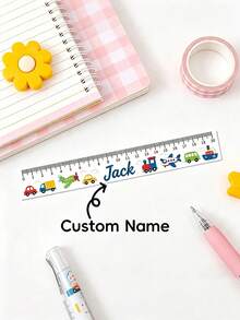 Personalized 7.87 Inch Transparent Ruler, Customizable Name And Pattern, Multiple Designs, Easy To Read And Fade-Resistant. Suitable For Home, Office And Study. Perfect Gift For Back To School, Graduation, Christmas And Birthday - Multicolor - View 13