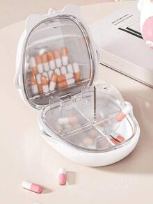 Cute Bear-Shaped Pill Box Design - Portable Weekly Pill Box, Can Store 7 Days Of Medication, Compact And Portable, With Keychain, Sealed Large Capacity, Convenient To Put In Pocket Or Hang On Bag, Suitable For Travel Or Daily Use - Multicolor - View 3