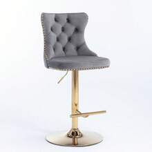 Barstools - Gray + Velvet + Foam - View 5