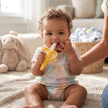 Yellow Textured Silicone Banana Teether - Yellow - View 4