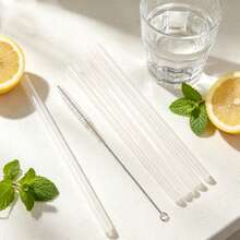 6pcs Replacement Straws, Compatible With 24/32oz Water Bottles, Reusable Plastic Straws With Cleaning Brush, Suitable For Insulated Stainless Steel Tumbler Accessories (Clear) - Clear - View 4