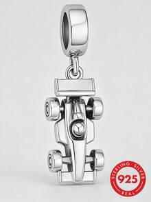 HuooNew 1 pieza Colgante de coche de carreras de plata de ley 925, accesorio de joyería unisex como regalo - Plateado - Ver 1