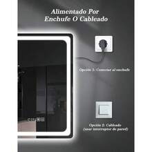 Espejo De Baño Led Tri Color Tira De Luz Defogging 50*70 - Negro - Ver 4