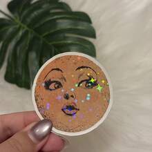 Sassy Vintage Moon Face Sticker Can Be Used To Stick On Cars, Laptops, Windows, Doors, Refrigerators, Water Bottles, Luggage, Etc. Durable Vinyl Stickers - Star Film - View 10