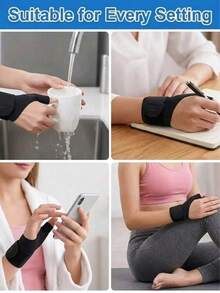 1 buah Penyangga Pergelangan Tangan yang Dapat Diatur dan Bernapas dengan Penstabil Jempol, Desain Ergonomis, Penyangga Pergelangan Tangan Anti-Selip, Cocok untuk Mengetik, Bekerja di Komputer, Tugas Berulang Sehari-hari, dan Meredakan Nyeri Pergelangan Tangan - MultiWarna - View 4
