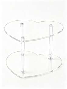 1pc Heart-Shaped Double-Layer Display Stand, Acrylic Perfume & Jewelry Storage Rack, Cosmetic Organizer, Stable And Sturdy, Suitable For Bedroom, Bathroom And Desktop Decoration Storage, Home Decor, Room Decor, Dorm Storage, Storage Tray, Desktop Decoration Storage Rack, Jewelry Display Stand - Multicolor - View 11