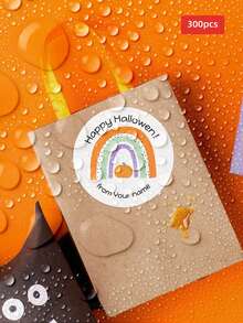 1-300pcs Customizable Halloween Round Stickers, PVC Waterproof & Oil-Resistant, Choose From Withered Vines, Magic Owl And Other Halloween Pattern Elements, Suitable For Gift Sealing Decoration, Storage Organization Classification, Utensil Labeling, Halloween Party Decor, Ideal Gift For Friends And Family, Suitable For Halloween, Party, Daily Item Differentiation - Multicolor - View 51