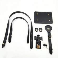 8pcs Handmade DIY Straw Handbag PU Accessories Kit, Hand-Stitched Vintage Bucket Bag Material Pack, Adjustable One Shoulder Crossbody Strap + Bag Pendant Set, Suitable For DIY Craft Enthusiasts, Bag Decoration And Modification - Multicolor - View 12