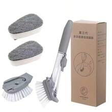 Long Handle Kitchen Cleaning Brush With Refillable Detergent Container And Replaceable Brush Head - Multi-Purpose Cleaning Brush Suitable For Pots, Pans, Bowls, Dishes, Sinks, Countertops, Stoves, Backsplashes, Non-Scratch Cookware And Appliances - One Size - View 14