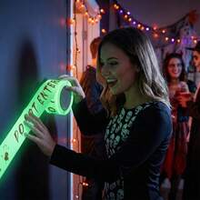 1pc New 2026 Halloween Glow-In-The-Dark Warning Tape Fluorescent Strip Decoration Caution Line Wall Sticker For Home Party - Multicolor - View 5