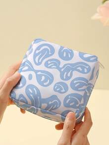 1pc Butterfly, Strawberry, Smiling Face Pattern Sanitary Pad Storage Bag, Coin Purse, Storage Bag, Makeup Bag, Card Holder, Earphone Storage Bag, Can Hold Coins, Cards, Accessories, Keys, Multi-Functional Storage Bag - Multicolor - View 8