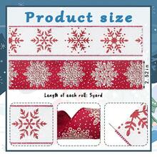 2 Rolls 63mm X 5 Yards Christmas Wired Edge Snowflake Holiday Gift Wrapping Ribbon, Christmas Wreath Bow Making Ribbon, Winter Burlap Craft Decorative Ribbon, Red And White Color, Suitable For Gift Wrapping And Handmade Crafts - Multicolor - View 8