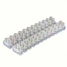 1pc 10A 12-Position Terminal Block, Wiring Post, Terminal Strip - White - View 6