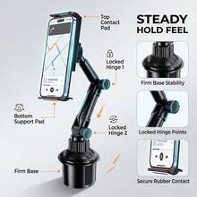 xnyocn Car Cup Holder Phone And Tablet Mount - 360° Adjustable Heavy Duty Universal Phone And Tablet Holder - Black D53-pZ2 - View 8
