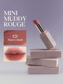 Lipstik Matte JOOCYEE MINI MUDDY ROUGE, Matte Beludru, Ringan, Tahan Lama, Tanpa Bobot - 121Burnt Peach Wood - View 1