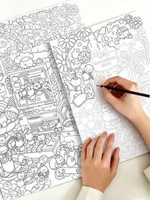100-Page Stress Relief Doodle Notebook, Exquisite Doodle Patterns For Tracking And Coloring, Designed To Provide Calm And Creative Mental Nourishment, No Pens Included, Suitable As An Art Gift For Teens And Adults - Combo Pack - View 1