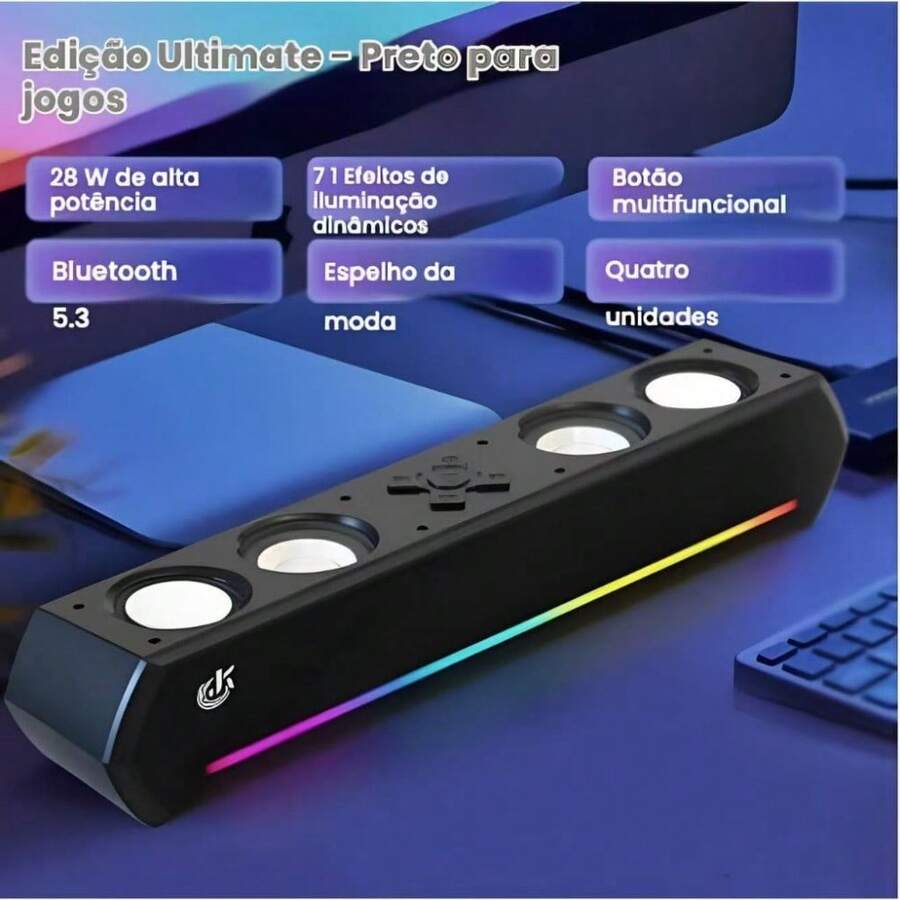 Caixa de Som para TV Bluetooth 30W 4 Alto-falantes Compatível PC Notebook - Visão 1