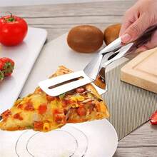 1/2pcs Stainless Steel Multi-Function Steak Grill Tongs, Fish Fryer Clip, Bread Clip, Suitable For Camping Kitchen Tools - Multicolor - View 6