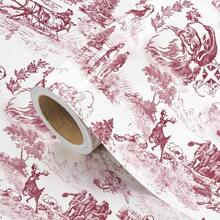 1 Roll Of Wrapping Paper Featuring A Red Santa Claus And Christmas Tree Pattern; Suitable For Christmas, Holiday Decorations, Birthday Parties, Gift Wrapping, And Holiday Gift Boxes-Dimensions: 43 Cm * 500 Cm (17 In * 16.4 Ft) - Multicolor - View 7