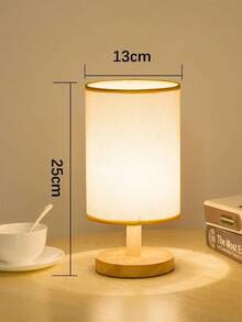 Minimalist Wooden Base Table Lamp, Fabric Cylindrical Lampshade USB Powered With Switch, Soft Warm Light Night Light, High Aesthetic Decorative Lamp, Suitable For Bedroom Bedside Table, Dormitory, Study, Indoor Home Atmosphere Lamp, Daily Home Decorative Lamp - Jute - View 10