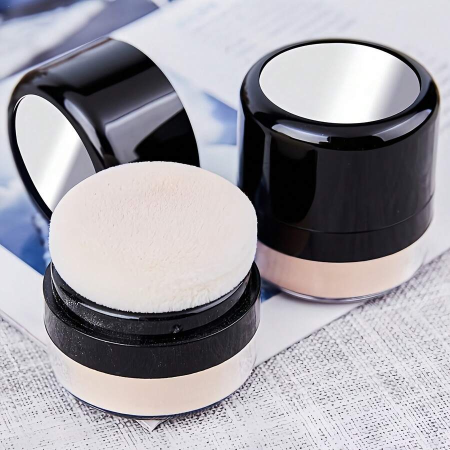 Portable Loose Powder Case With Makeup Mirror And Puff, 5g Portable Empty Powder Box, Refillable Loose Powder Container, Blush Case, Suitable For Travel, Used For Foundation, Contour Powder, BB Cream Container, Great Valentine's Day Gift