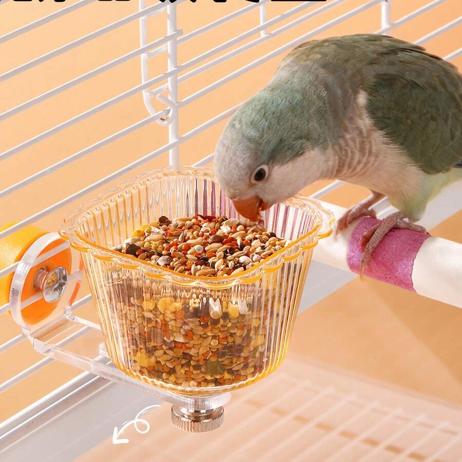 Hanging Parrot Food Bowl With Anti-Splash Design, Bird Feeding Cup Container, Durable Cage Feeder For Cockatiels, Parakeets, Budgies And Small Pet Birds - Multicolor - View 1