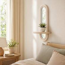 Arched Mirror Wooden Wall Hanging Shelf, Wall Decor Storage Rack, Suitable For Entryway, Bedroom, Living Room - View 6