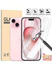 3pcs High Definition Full Coverage Tempered Glass Screen Protector, Compatible With IPhone 17/16/16e/16Pro/15/15Pro/14/Promax/11/X/Xs/7/8Plus Series, 9H Hardness, Anti-Scratch Protection, Screen Protector, Mobile Phone Screen Protector - 3PCS - View 42