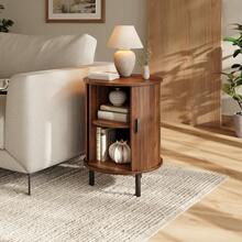 Sideboard Brown 48 X 48 X 65 Cm - Walnut - 查看 3