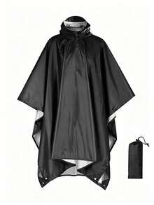 1 pezzo Impermeabile con cappuccio 3-in-1 da donna, poncho multifunzionale impermeabile per escursionismo e campeggio, realizzato in nylon resistente all'usura rivestito in PU, con cappuccio con cordino e fibbie laterali, grande attrezzatura da pioggia mimetica adatta per attività all'aperto - Multicolore - Visualizzare 9